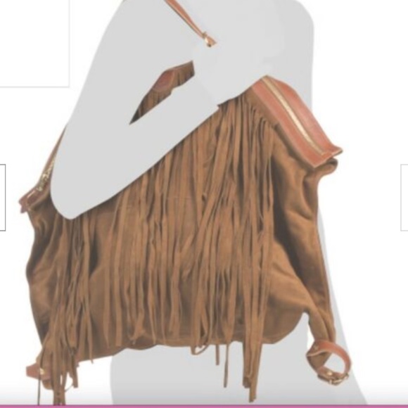 IL Bisonte Suede  Fringe Backpack/ Convertible Bag